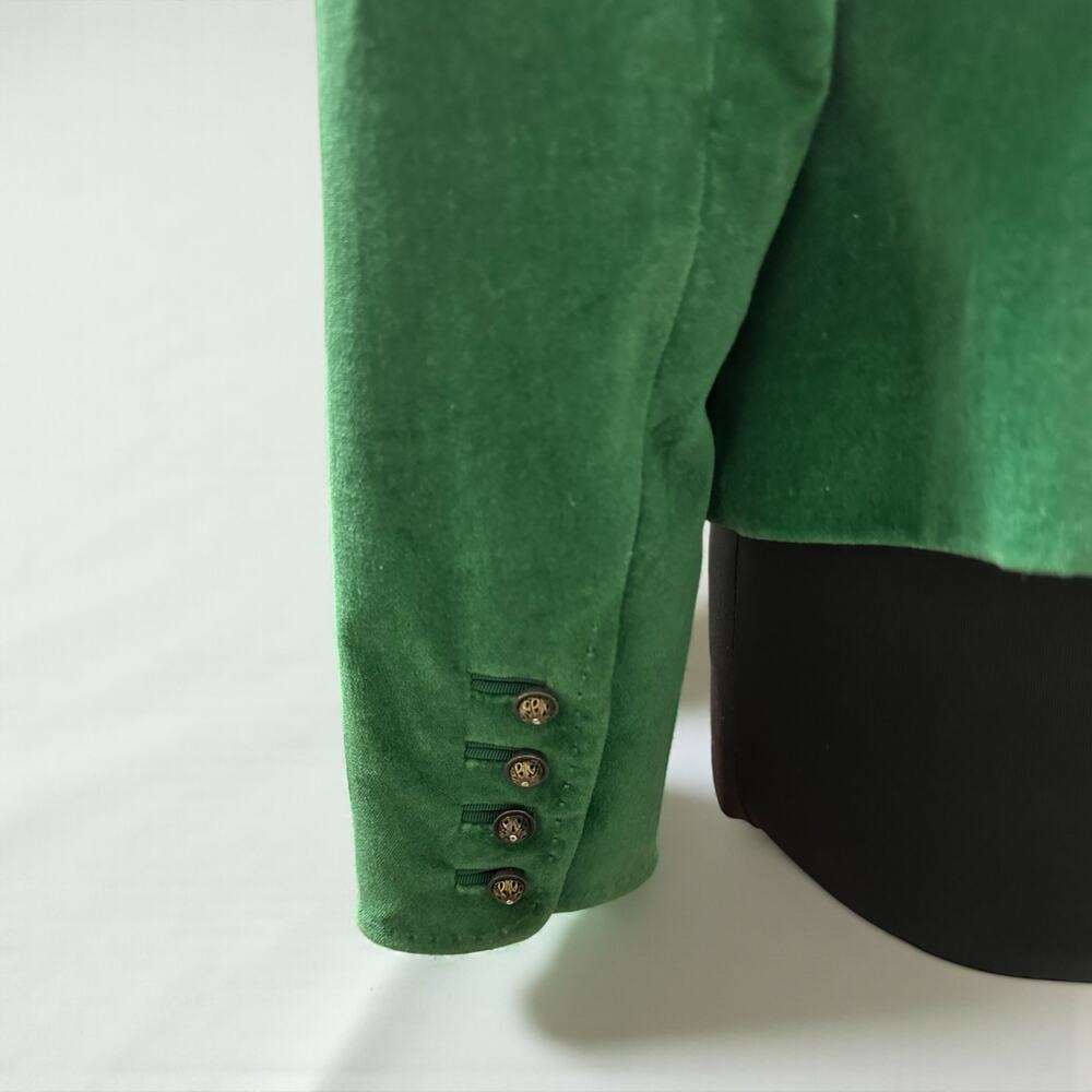 Tahari Womens Blazer Green 6 Velvet Business Office Formal Career Work Corporate - Picture 5 of 12